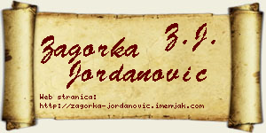 Zagorka Jordanović vizit kartica